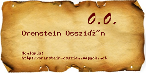 Orenstein Osszián névjegykártya